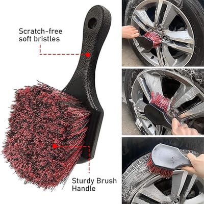 Ruspela Bandenborstel - Voor Auto & Motor - stevige haren - Tire brush - Banden poetsen - verontreinigingen van uw banden verwijderen