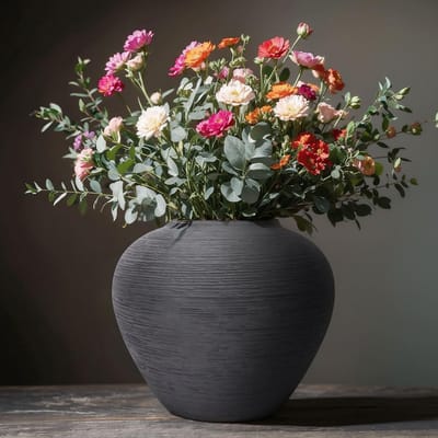 Dailygoods- Keramische Vaas Rustiek - Decoratie Vaas - Boerderij Decor - TerraCotta - Huisdecoratie - Uniek Ontwerp - Decoratievaas