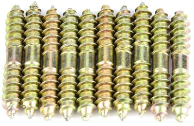 Dailygoods- Schroef 10 Stuks 6 x 40 mm - Dubbele Schacht - Schroefdraad - Schroeven - Timmerwerk - Meubels - Hoogwaardige Kwaliteit - Houtschroef