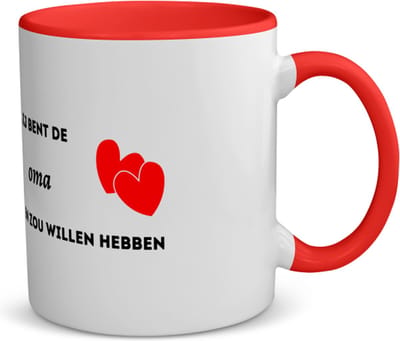 Akyol - jij bent de oma die iedereen zou willen hebben koffiemok - theemok - rood - Oma - geweldige oma - liefste oma - verjaardag - cadeau - kado - bedankje - geschenk - 350 ML inhoud