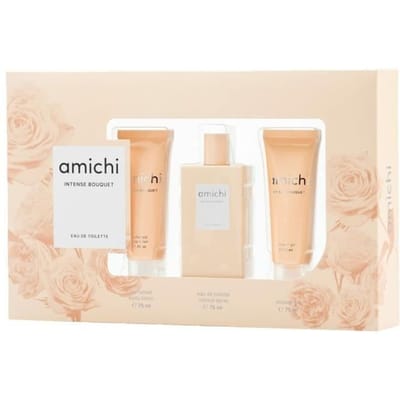 Parfumset Dames - Amichi - Intense Boeket - 3 Delen - Douchegel 75 ml - Bodylotion 75 ml