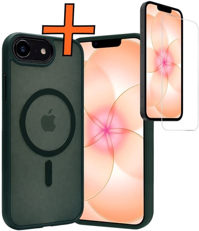 Hoes - Met Screenprotector - Geschikt voor Apple iPhone 17e - Magsafe Compatible - Sterk & Shockproof - Back Cover - Shock Proof Case - Telefoon Hoes - Donkergroen