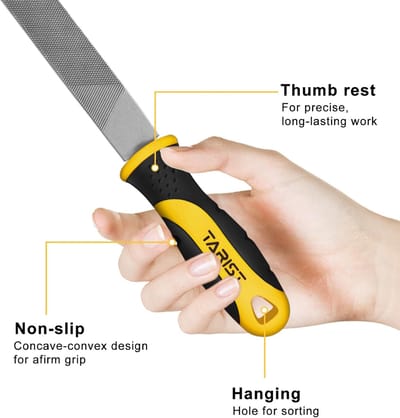 Professionele 8 inch platte metalen vijl - Koolstofstalen gereedschapsslijper voor professionals en doe-het-zelvers