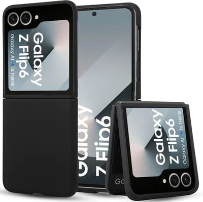 Geschikt voor Samsung Galaxy Z Flip 6 / Flip 7 FE - Hoesje - Shock Proof Case – Suède Case Zwart