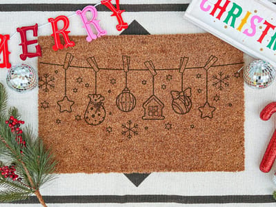 Christmas Decorations | 90x60 cm | Nieuwe huis cadeau | Ingangsmat | Deurmat met stijl | Verhuizing cadeau | Praktisch & trendy | Perfect voor binnenkomst | Cadeau voor nieuwe woning