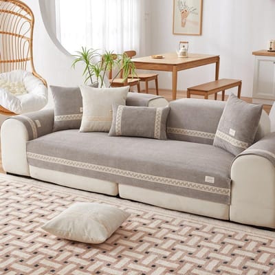 Warme Pluche Bankkussen voor Herfst en Winter, Universeel Effen Kleur Antislip Kussen voor Alle Seizoenen, Nieuwe Hoes en Doekhanddoek 70*70cm