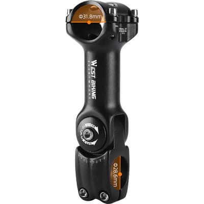Verstelbare fietsstuurpen Variabele 60 graden hoek Aluminium fietsstuur Riser Road 31.8-130mm black