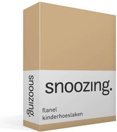 Snoozing - Flanel - Kinderhoeslaken - Junior - 70x140/150 cm - Camel