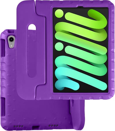 Hoesje Geschikt voor Apple iPad Mini 7 (2024) - 8.3 inch - 7e Generatie - Kinderhoes Shockproof Bumper - Kidsproof Case - Tablet Hoes - Kinder Hoes Cover - Paars