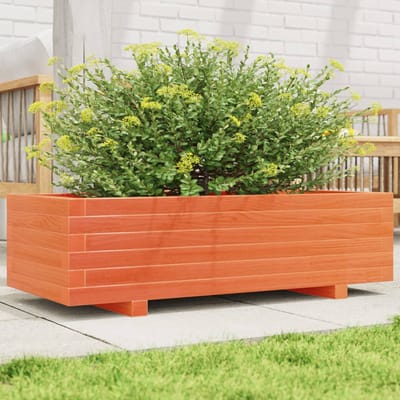 vidaXL - Plantenbak - 90x40x26,5 - cm - massief - grenenhout - wasbruin