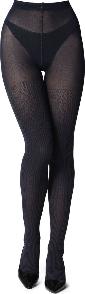 Bellivalini Dames Panty - 100 DEN - Halsterloos - Katoen - BLV-GI-1115 - Donkerblauw - S