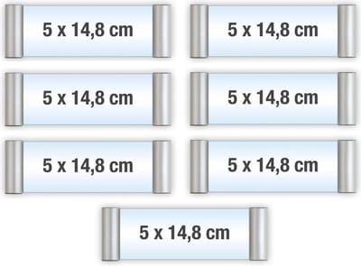 7 pack/Bewegwijzeringsborden met Klikprofiel /formaat 5x14.8cm/wegwijs bordjes/aluminium deurbordjes/naambordje kantoor/route bordje/aanwijs bordje/zelfklevend/verwijs bord/ informatie bord.