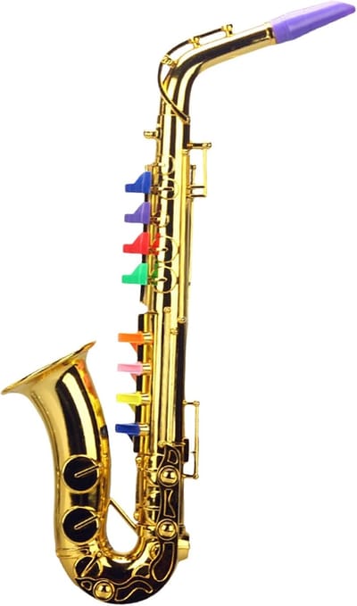 Speelgoed Saxofoon - Muziekinstrument - Muziek Leren - Realistisch Geluid - 36 cm - Goud