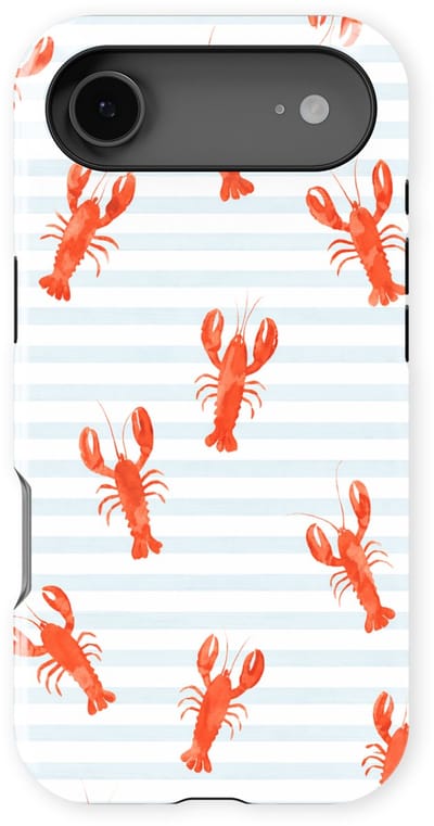 DripCase Hoesje geschikt voor iPhone 17 Air | Happy Stripes Motief | Magnetisch Opladen | 2-in-1 Ontwerp | Vrolijke Backcover geschikt voor iPhone 17 Air Lobster Lanes
