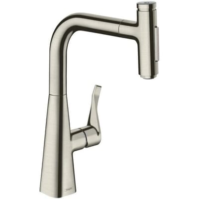 Hansgrohe M71 M7117-H240 1-gats keukenkraan m. uittrekbare handdouche m. 110°/150° draaibare uitloop RVS