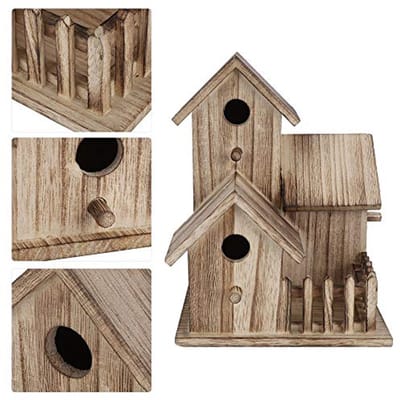 Houten Vogelhuisje voor Kleine Vogels - Hangend Nest voor Buiten en Tuin Decoratie