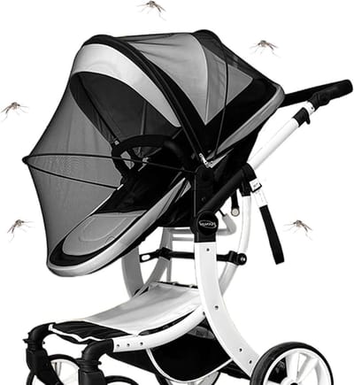 Mosquito Net voor Kinderwagens en Buggies, Bescherming tegen Muggen en Wespen, Scheurvast en Wasbaar, Fijnmazig Ontwerp voor Optimale Insectenbescherming