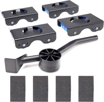 Meubeltransport Set - Roller Hulpstukken - Zware Meubels Verplaatsen - 360 Graden Draaibaar - Max 350kg Belasting - Zwart Blauw