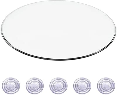Glazen Tafelblad - Rond Glas - Tafel Renovatie - Gehard Veiligheidsglas - 38cm Diameter - Transparant
