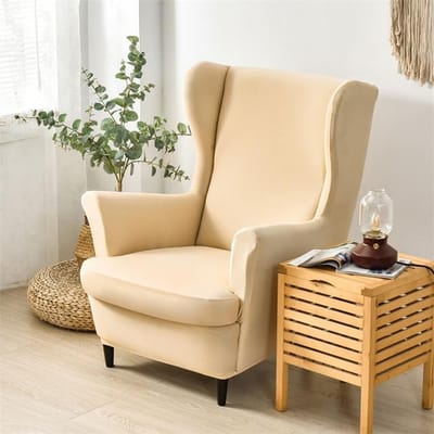 Effen Kleur Stretch Oorfauteuilhoes Spandex Elastische Stoelhoezen Voor Woonkamer Huis Hoes Leunstoel Oorfauteuil Vleugelbank Rugleuning Hoes 1 Piece