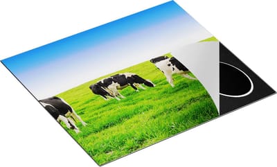 Chefcare Inductie Beschermer Kudde Koeien in de Wei - Hemel Blauwe Lucht - 60x50 cm - Afdekplaat Inductie - Kookplaat Beschermer - Inductie Mat