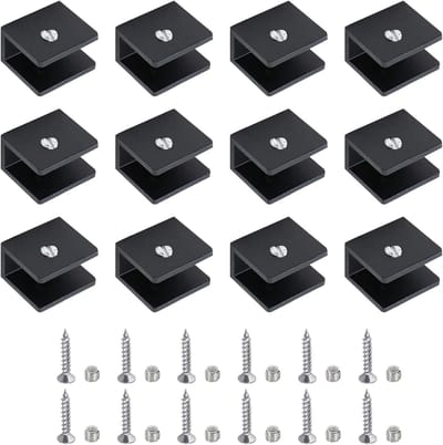 Glasclips voor 6-8mm Dikte Glas, Verstelbare Aluminium Steunen, Set van 12 voor Stabiele Planken en Vloeren