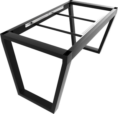 MetaloPro Tafelonderstel Atria Split - Zwart Metalen Uitschuifbaar Frame Voor Eet- En Werktafels In Moderne Huishoudens En Kantoren - 140x70x72cm