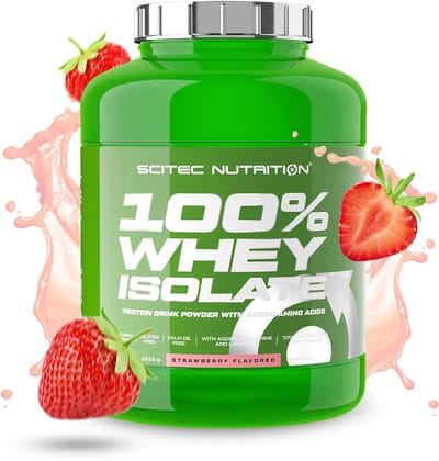 Scitec Nutrition® - 100% Whey Isolate (1816 gram - Strawberry) - Aardbei - 72 eiwitshakes - whey protein isolate - whey isolaat - poeder