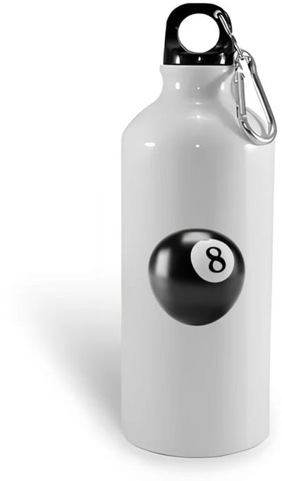 Hacebo® - Biljartbal waterfles - Biljart - Biljarters - Snooker - poolen - nummer 8 - water fles - 400ML