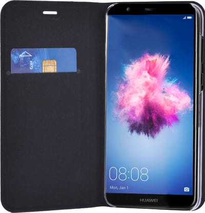 Bigben Connected, Hoesje geschikt voor Huawei P Smart - Folio met Standaard & Kaarthouder, Zwart