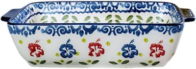 Rechthoekige Bakvorm - Ovenschaal Cake Pan - Oven Gebruik - Dubbele Handvatten - 23 x 13 x 4.5cm - Wit