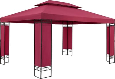 Casaria Paviljoen Elda 3x4m - UV-bescherming 50+/Zijpanelen - Rood