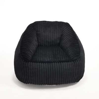 Zwarte Zitzak Stoel - Comfortabele Loungebank - Traagschuim - Chenille - Woonkamer & Slaapkamer - 98x92x73 cm