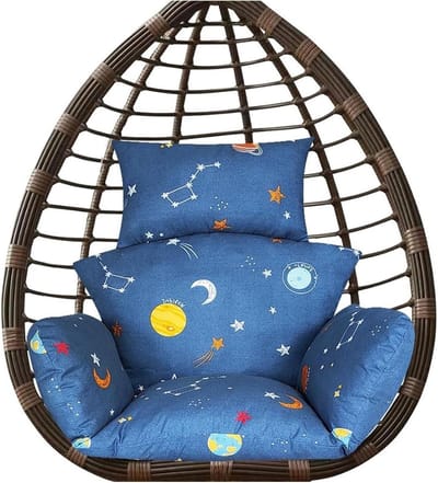 Hangstoel Kussen - Schommelmand Kussen - Buiten Ontspannen - Met Hoofdsteun - One Size - Donkerblauw