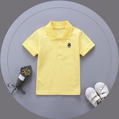 Pique Katoen Elastisch Zomer Kinderkleding Puur Katoen Kinder T-shirt met Korte Mouwen Effen Kleur voor Jongens en Meisjes 150cm beige