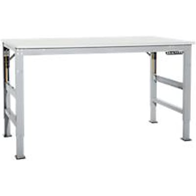 Werktafel Ergo, elektro-hydrauliek, blad kunststof, 1250 x 800 mm, aluminium zilver