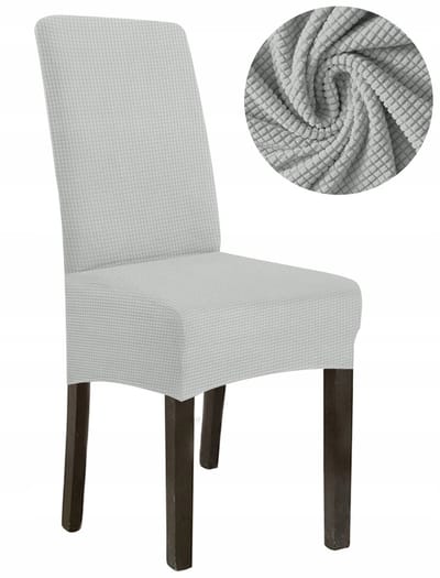 Stoelhoes L Dik Jacquard Lichtgrijs Hoge Rug 70cm