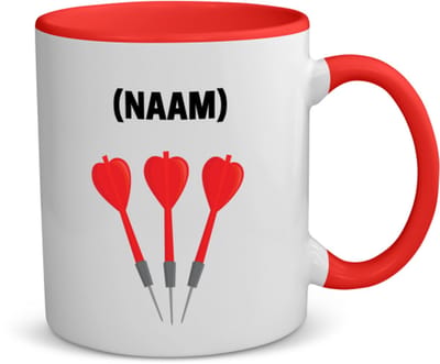 Akyol - darten met eigen naam koffiemok - theemok - rood - Dartbord - darter - sport - 350 ML inhoud