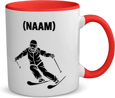 Akyol - skiën koffiemok - theemok - rood - Sport - skiër - wintersport - 350 ML inhoud