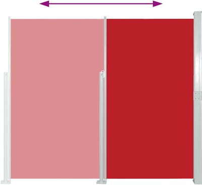Uittrekbaar Zijscherm Terras Rood - 160 x 300 cm - Windscherm & Privacyscherm voor Tuin en Balkon - UV-Bestendig & Automatisch Oprolbaar