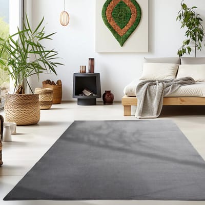Sky Soft Uni Basic - Vloerkleed - Laagpolig - Effen Kleur - Grijs - Woonkamer Tapijt- 160x230 CM