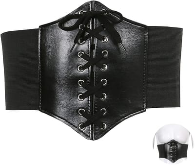 Dailygoods- Corset Dames - Brede Riem - Verstelbaar - Elastisch - Tailleband - PU - Halloween/Rollenspel