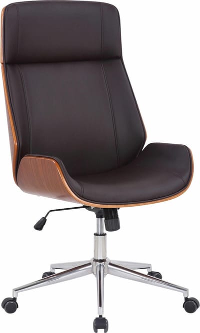 CLP Varel Bureaustoel - Ergonomisch - Voor volwassenen - Kunstleer - walnoot/bruin