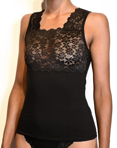Basic Tanktop Kant | Zwart |Dames | XXL
