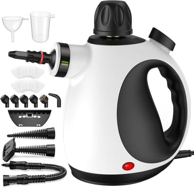 Handstoomreiniger - Stoomreiniger - Huis Reinigen - 14 Accessoires - 350ml Tank - Wit Zwart