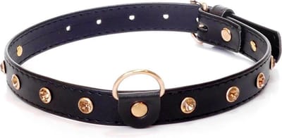 Power Escorts - Halsband - Goud Met Stenen - 2 Cm Breedte - Gouden Lijn Verstelbaar - Gemakkelijk Op Te Hangen