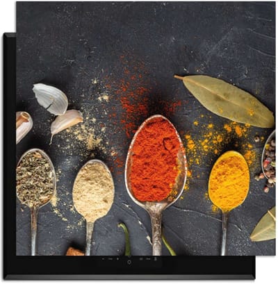 KitchenArt - Spice Essence – Inductie Beschermer - 59x52 cm - Kookplaat Beschermer - Luxe Afdekplaat Inductieplaat - Anti-slip & Oprolbaar - Beschermmat Inductiekookplaat