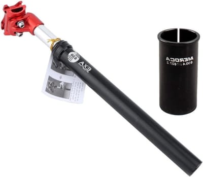 Verende Zadelpen - Fiets Zitbuis - Comfortabel Fietsen - Schokabsorberend Rubber - 350mm Lengte - Rood