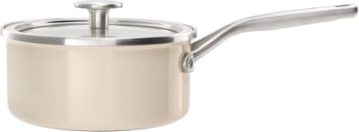 KitchenAid Steel Core Enamel steelpan 20cm 2,4L - Amandelwit - inductie - PFAS-vrij