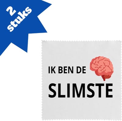 Akyol - ik ben de slimste brillendoekjes - Quotes - slimme mensen - de slimste - verjaardagscadeau - verjaardag - cadeau - kado - geschenk - gift - 17,8 bij 17,8 cm - 2 stuks